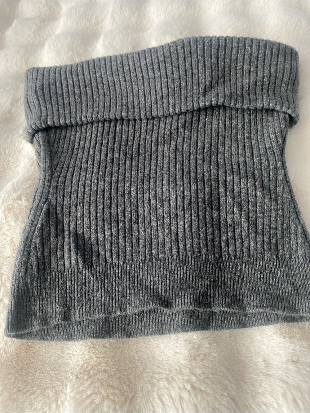 Reformation Ribbed Off-the-Shoulder Sweater - Gray - Picture 3 of 3